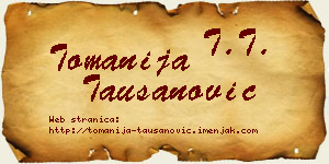 Tomanija Taušanović vizit kartica